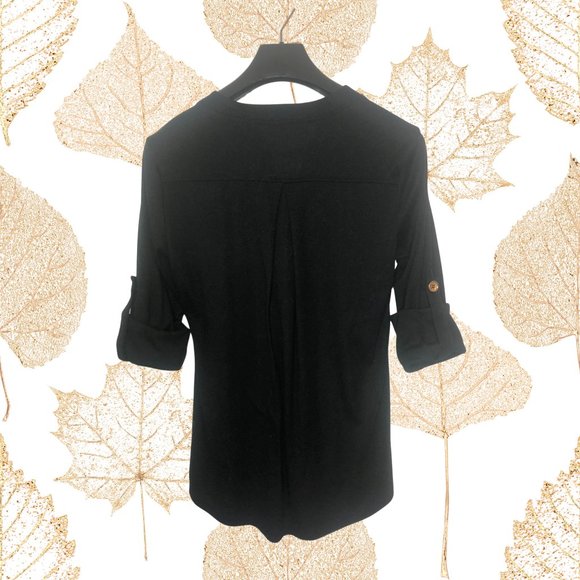 Yaya Bay Black Shirt, Sleeves Adjustable, Small - Picture 4 of 4